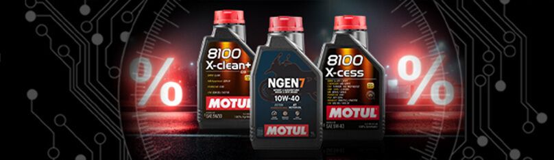 Produkty marki Motul prezentowane w kontekście oferty promocyjnej