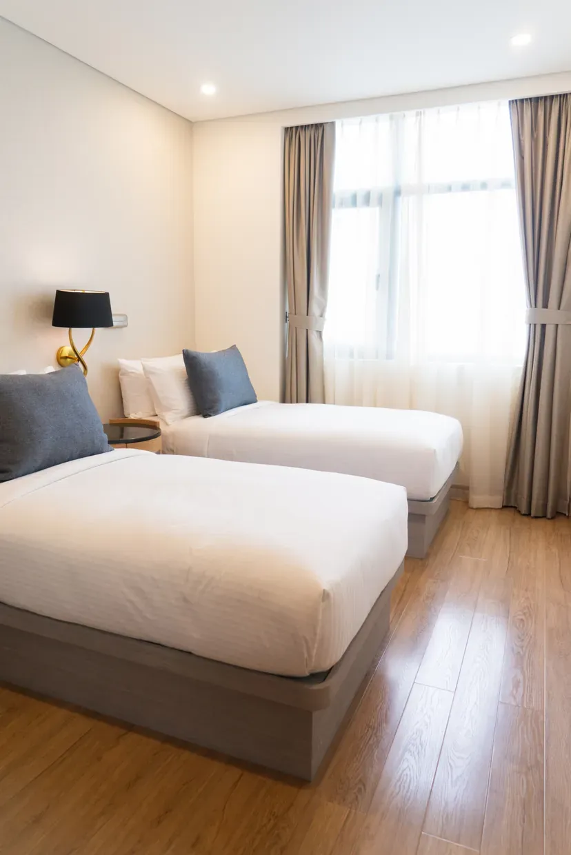 Twin room at the Superfan's hotel accommodation
