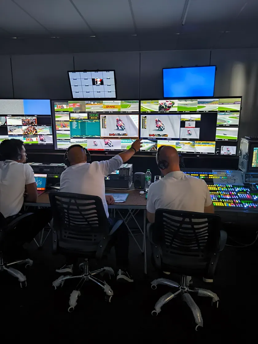 Broadcast operators at the MotoGP TV compound