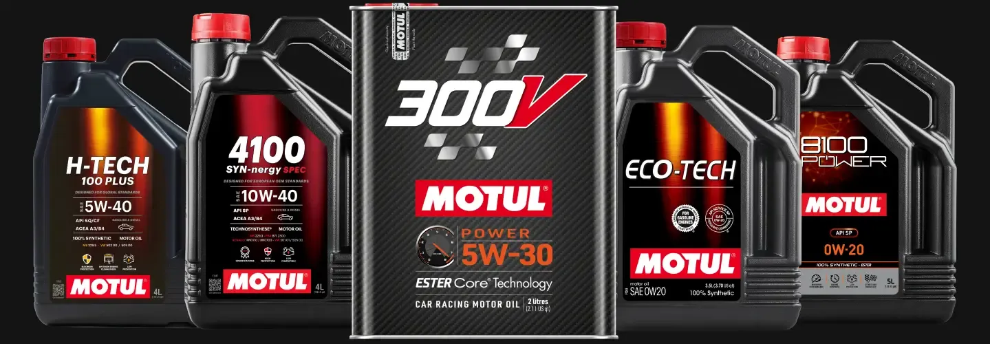 Participating Motul products: H-TECH 100 Plus 5W-40, 4100 SYN-nergy 10W-40, 300V Power 5W-30, ECO-TECH 0W-20 and 8100 Power 0W-20